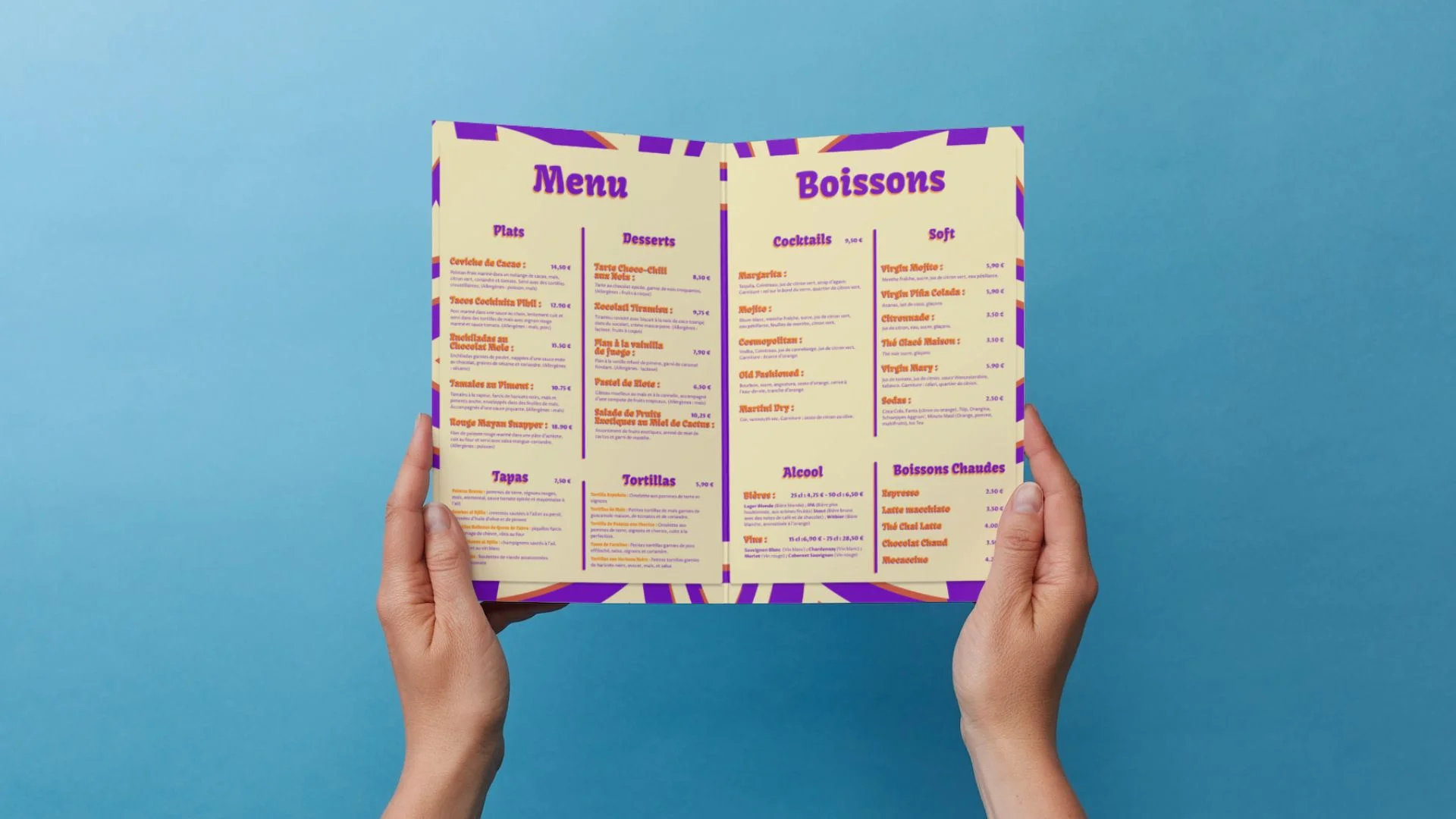 mock up menu maya mesa